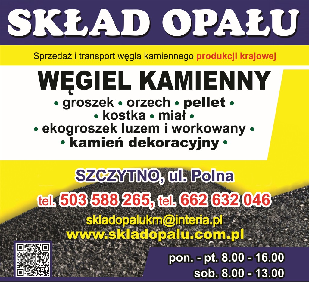 opał, węgiel workowany SZCZYTNO